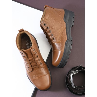 TSF PURE LEATHER POLICE BOOT FOR WOMEN's (724- TAN)